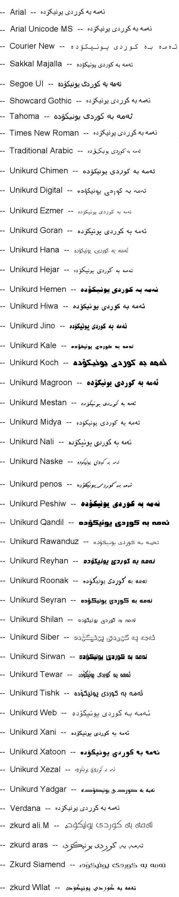 kurdish font for pc